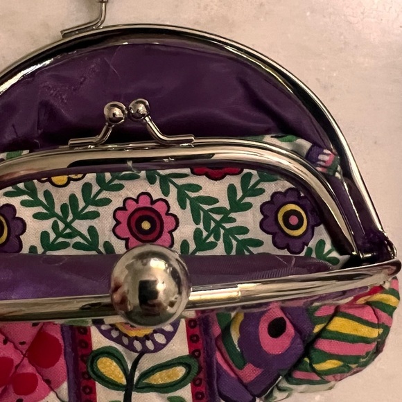 Vera Bradley Carson Floral Shoulder Bag Matching Wallet and Kiss Lock Coin Bag - Picture 12 of 15